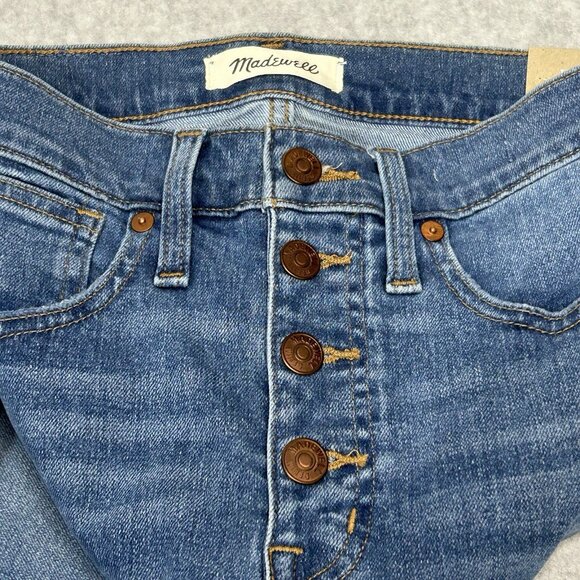 Madewell Size 25 10” High Rise Skinny Dewitt Wash Edition Button Front MA981 - Picture 3 of 13